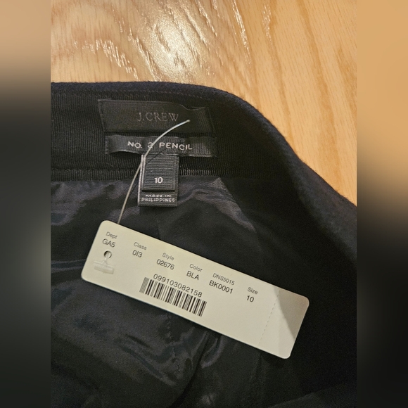 NWT JCREW No 2 wool pencil skirt size 10 black - Picture 4 of 4
